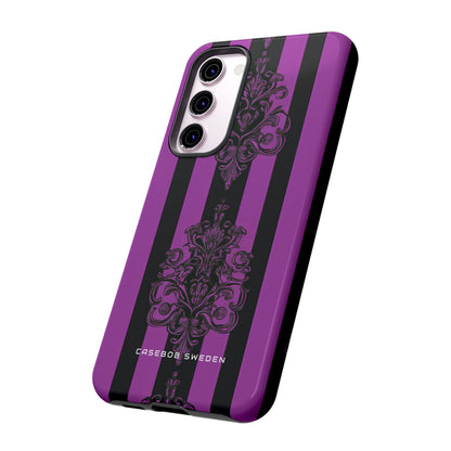 Gothic Elegance with Vertical Stripes and Ornamental Motifs Samsung S23 - Tough Phone Case