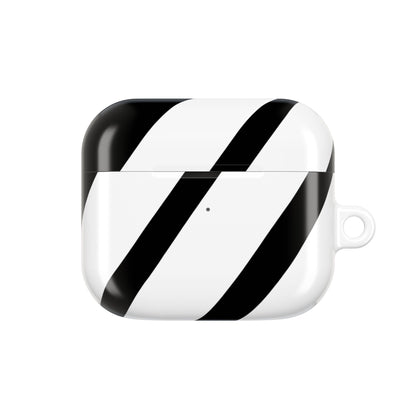 Diagonal Stripes BlackWhite - AirPods Case