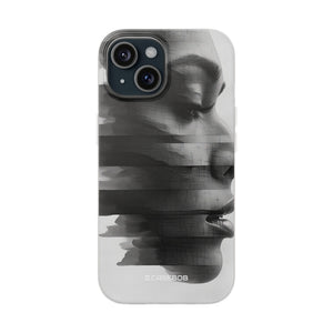 Abstract Glitch Portrait | Flexible Phone Case for iPhone