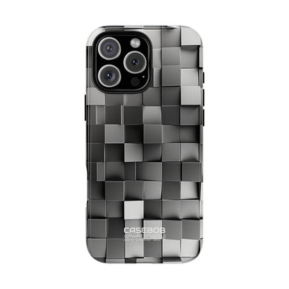 Monochrome Cube Depth iPhone 16 - Tough