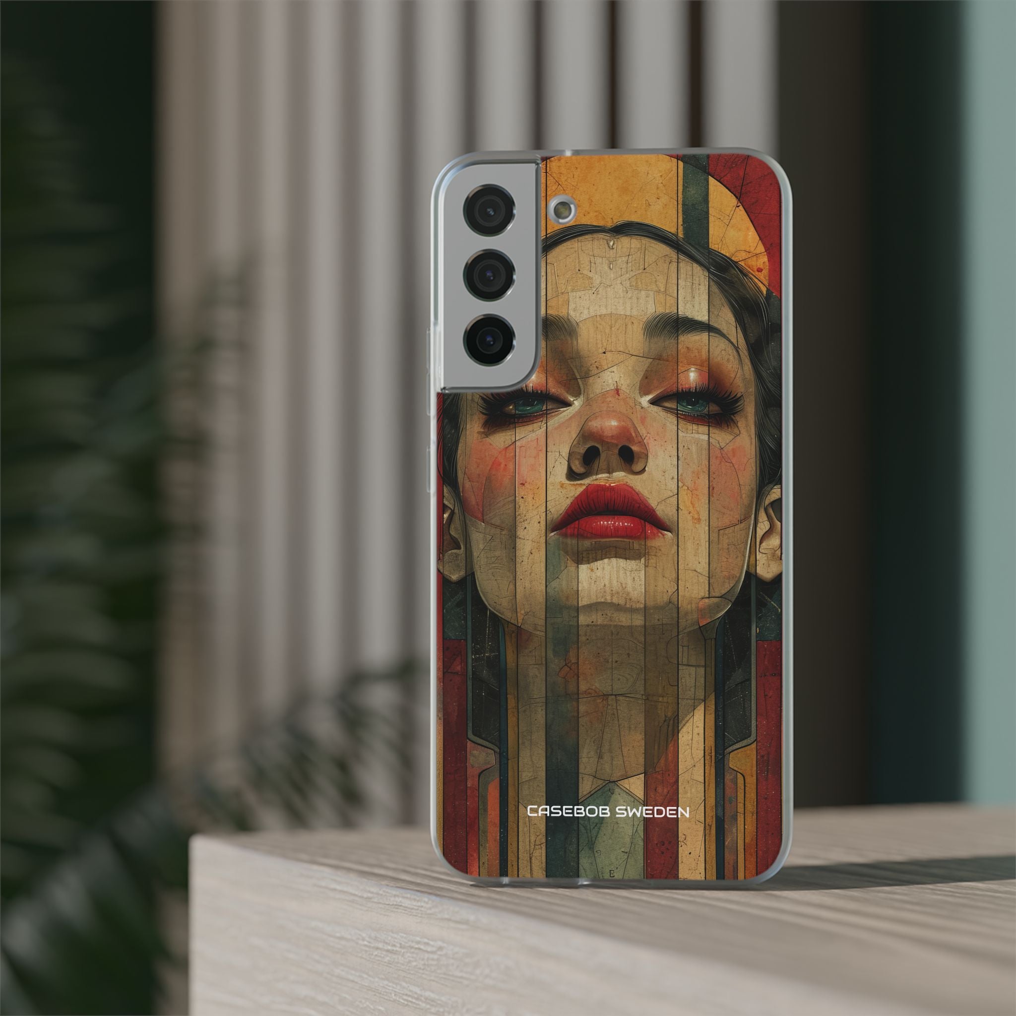 Bold Art Deco Portrait - Flexi Samsung S22 Phone Case