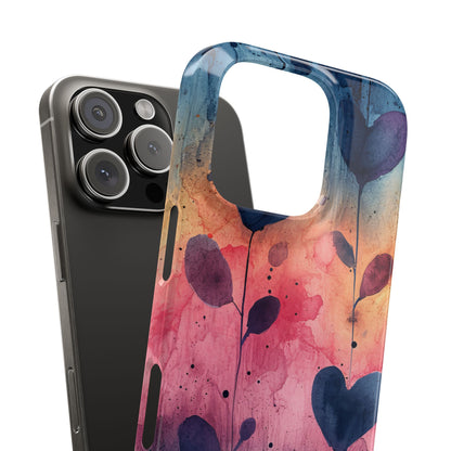 Watercolor Heart Art - Slim iPhone 16 Phone Case