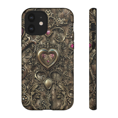 Antique Gold Lockets & Keys - Protective Phone Case