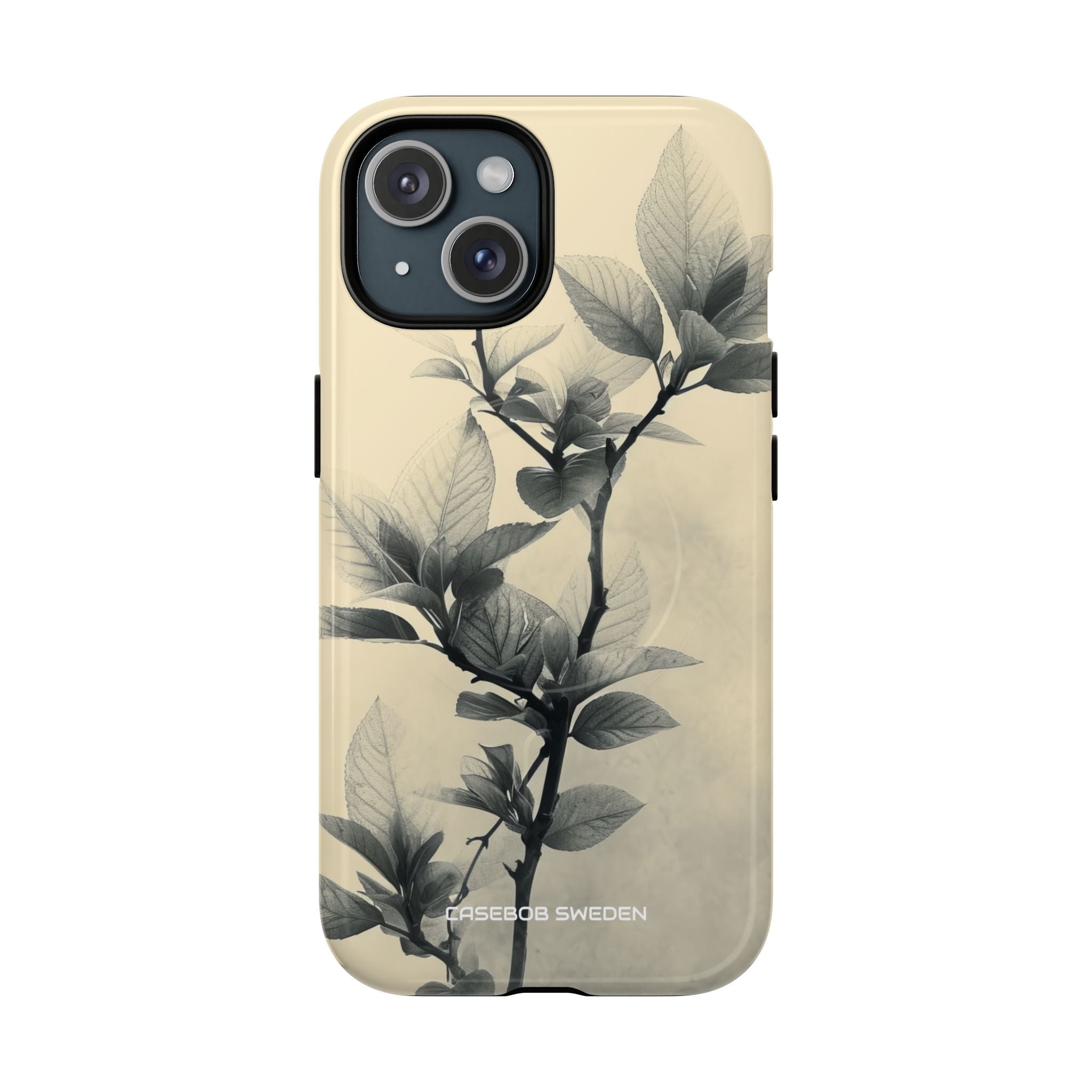 Beige Branch Art - Tough + MagSafe® iPhone 15 Phone Case