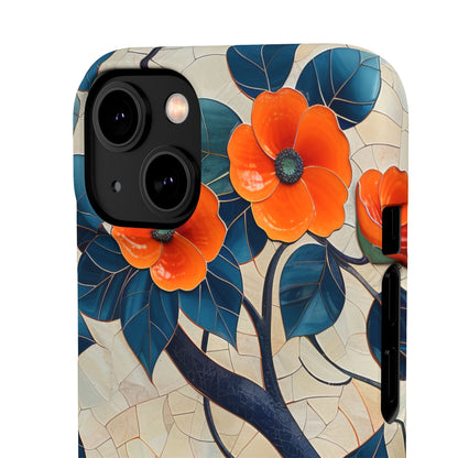 Orange Blossoms Mosaic Harmony iPhone 14 - Slim Phone Case