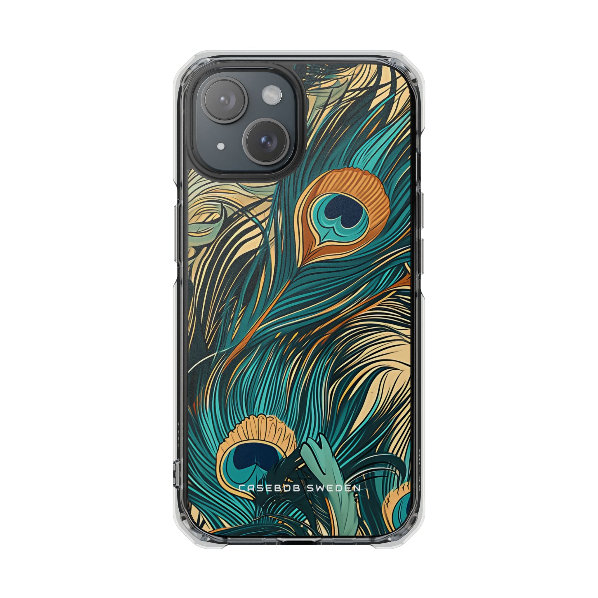 Art Nouveau Peacock Elegance iPhone 15 - Klare, schlagfeste Handyhülle