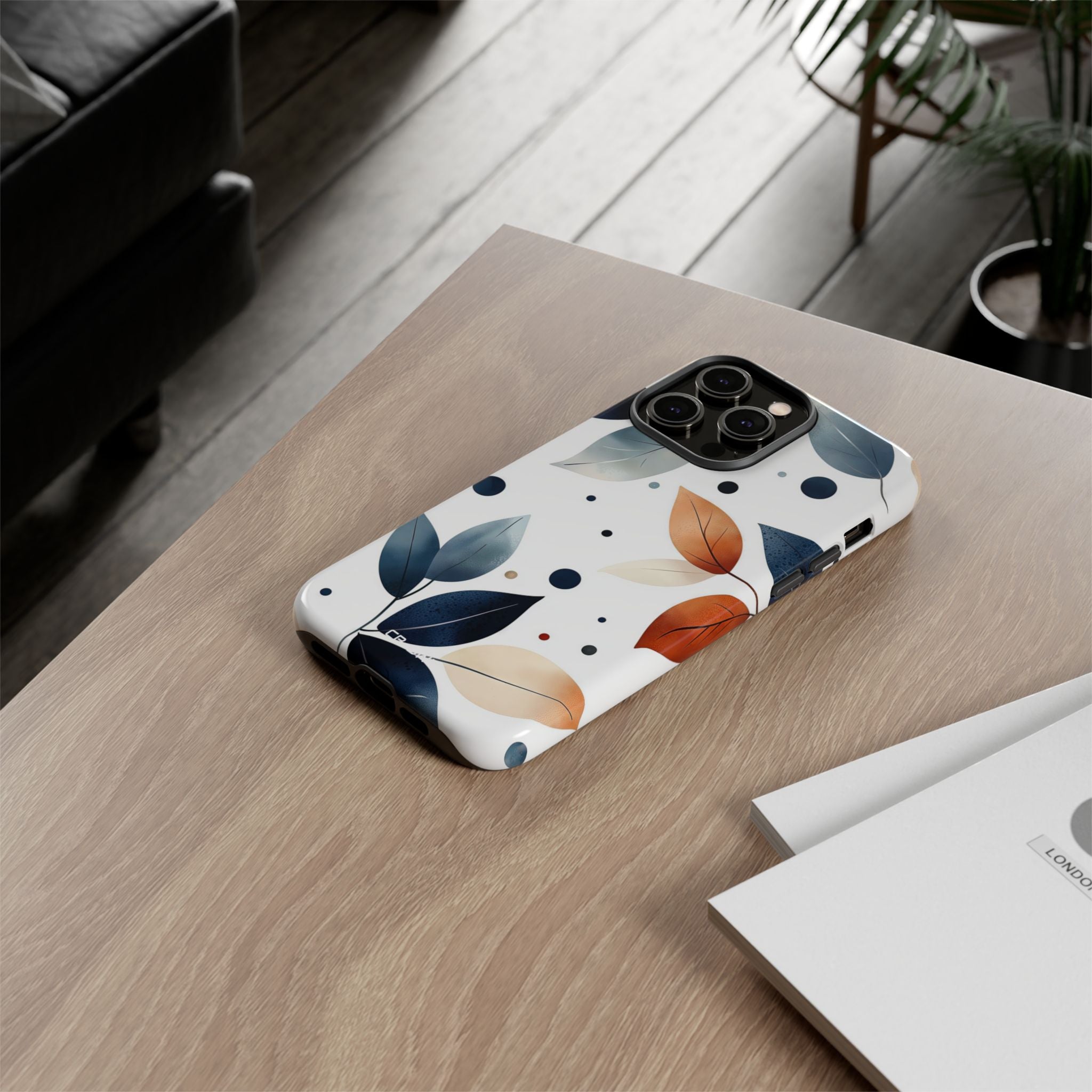 Leaves And Circles - iPhone Case