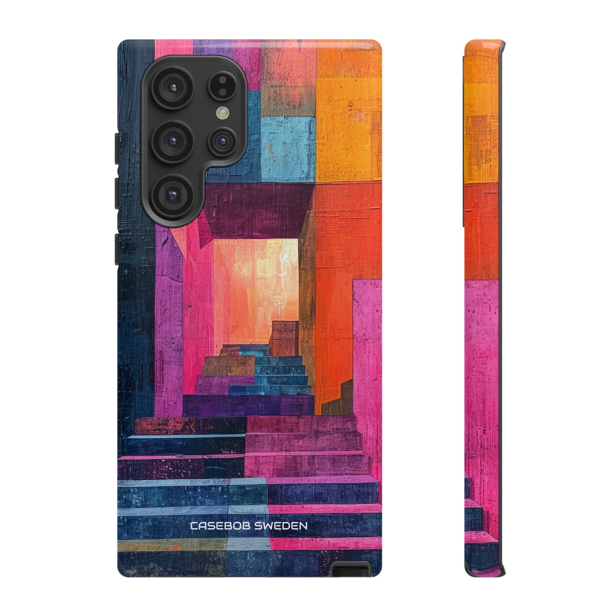 Pink Orange Geometry - Tough Samsung S22 Phone Case