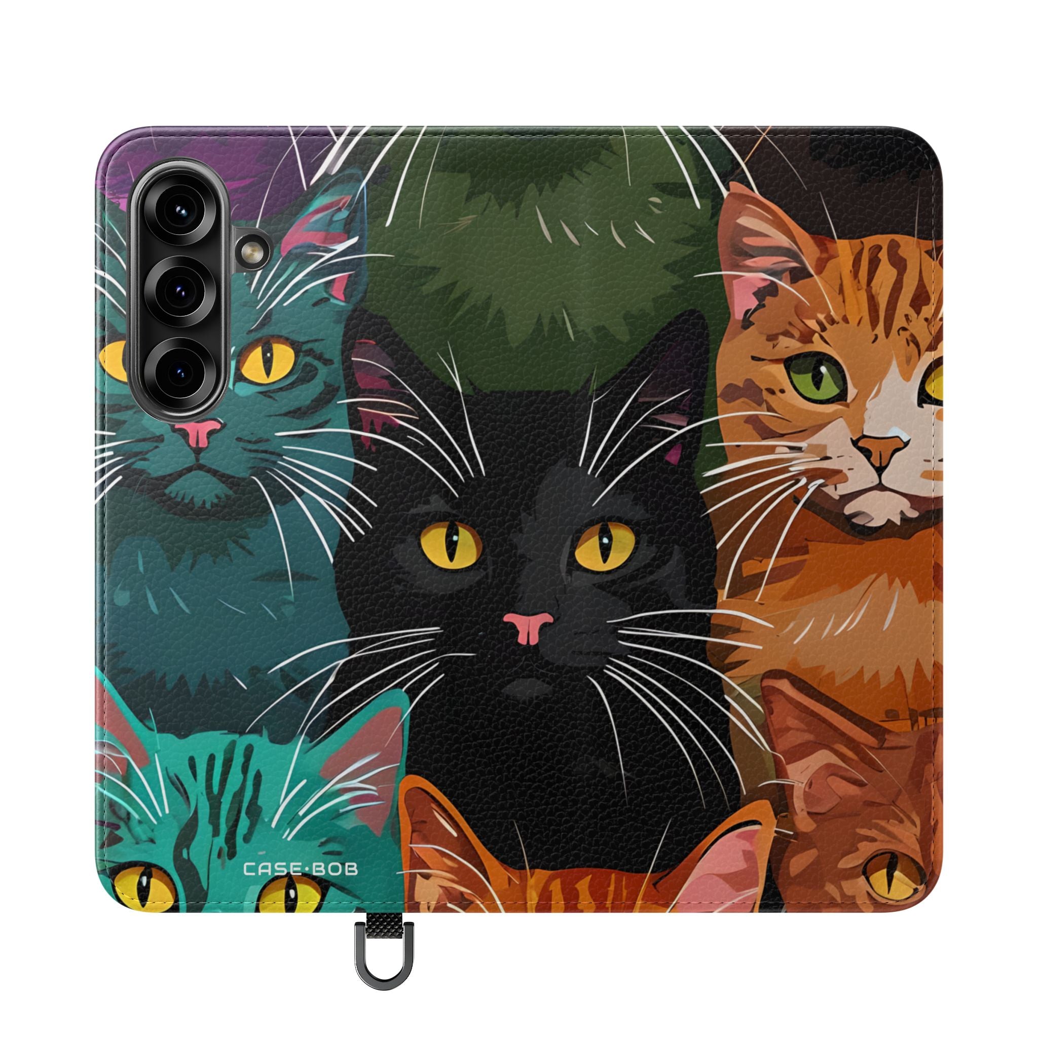 Cat Grid Neon - Samsung S25 Case - Lompakko