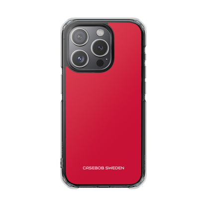 Crimson Red - Clear Impact iPhone 15 Phone Case