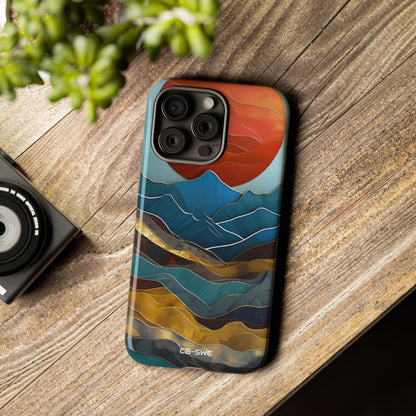 Sunset Geometry Waves - iPhone Case