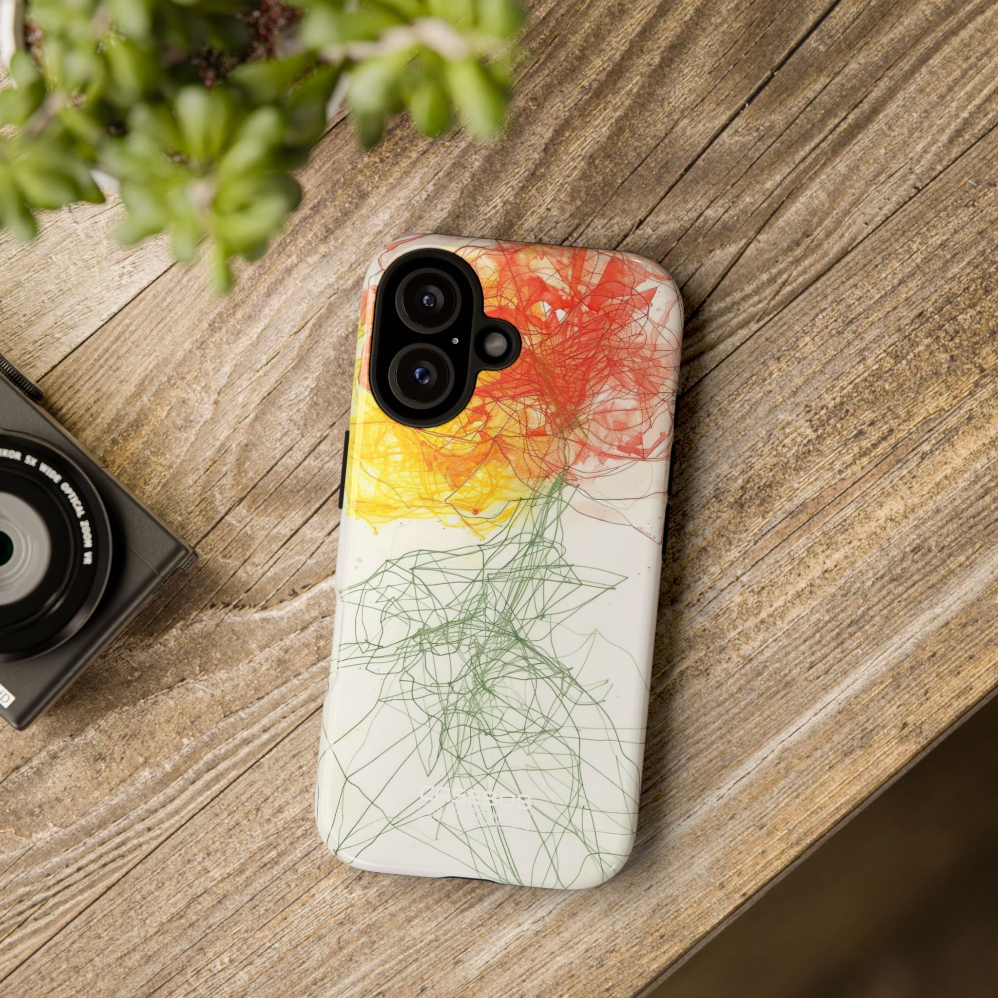 Fiery Blossom Tangle iPhone 16 - Tough
