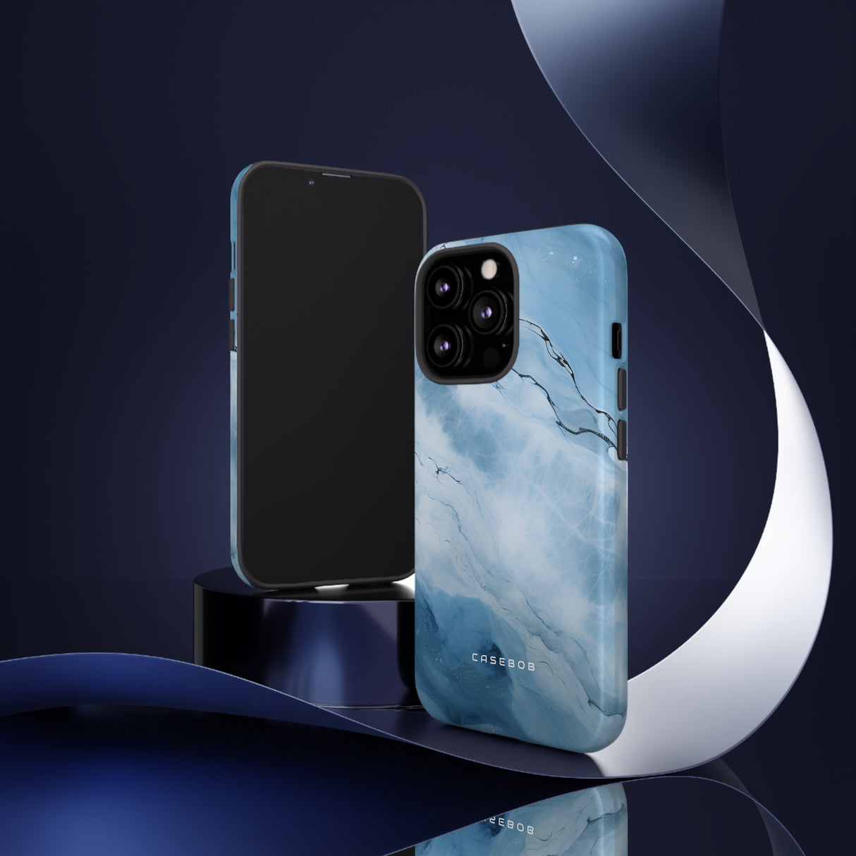 Light Navy Marble - Protective Phone Case