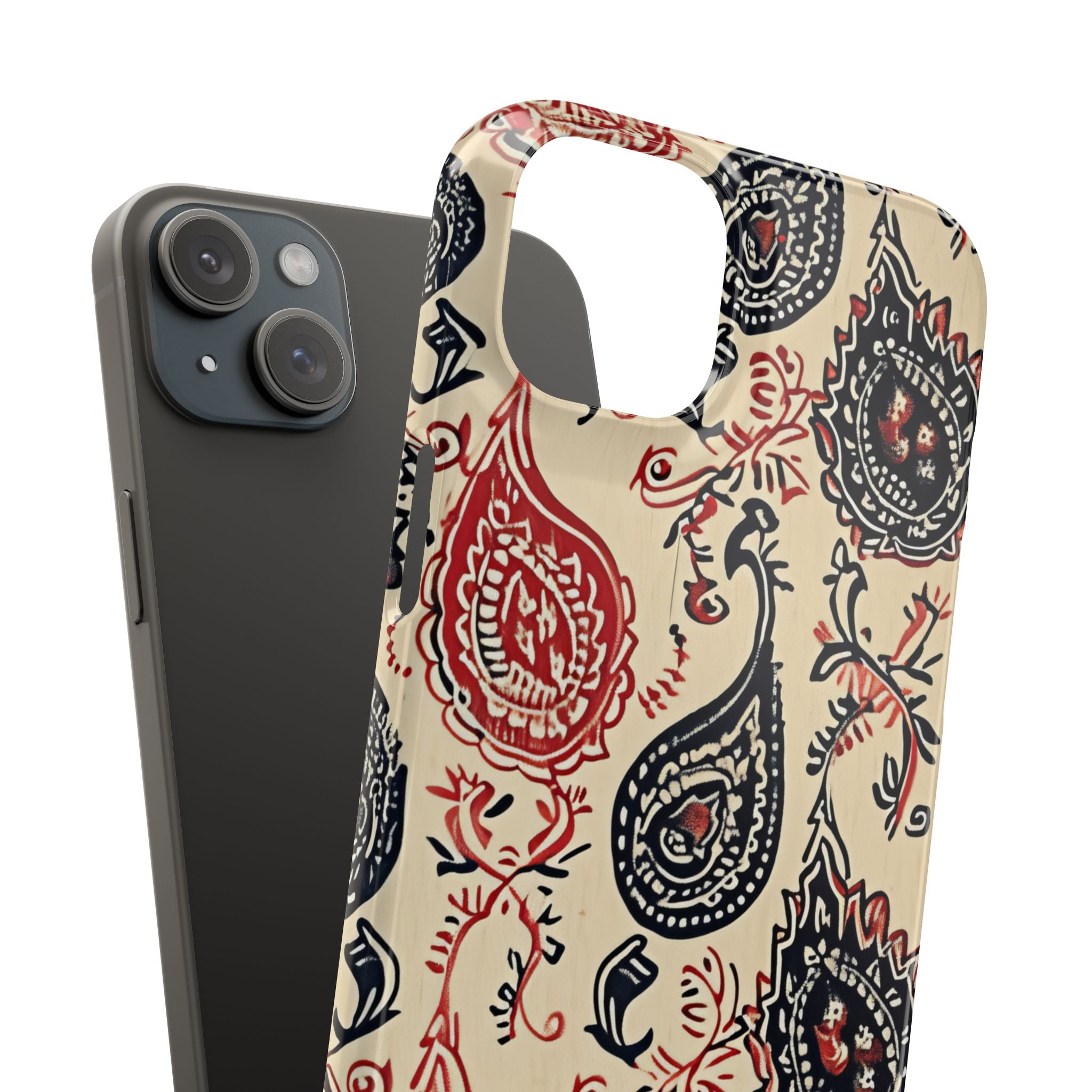 Vintage Paisley Elegance iPhone 15 - Slim Phone Case