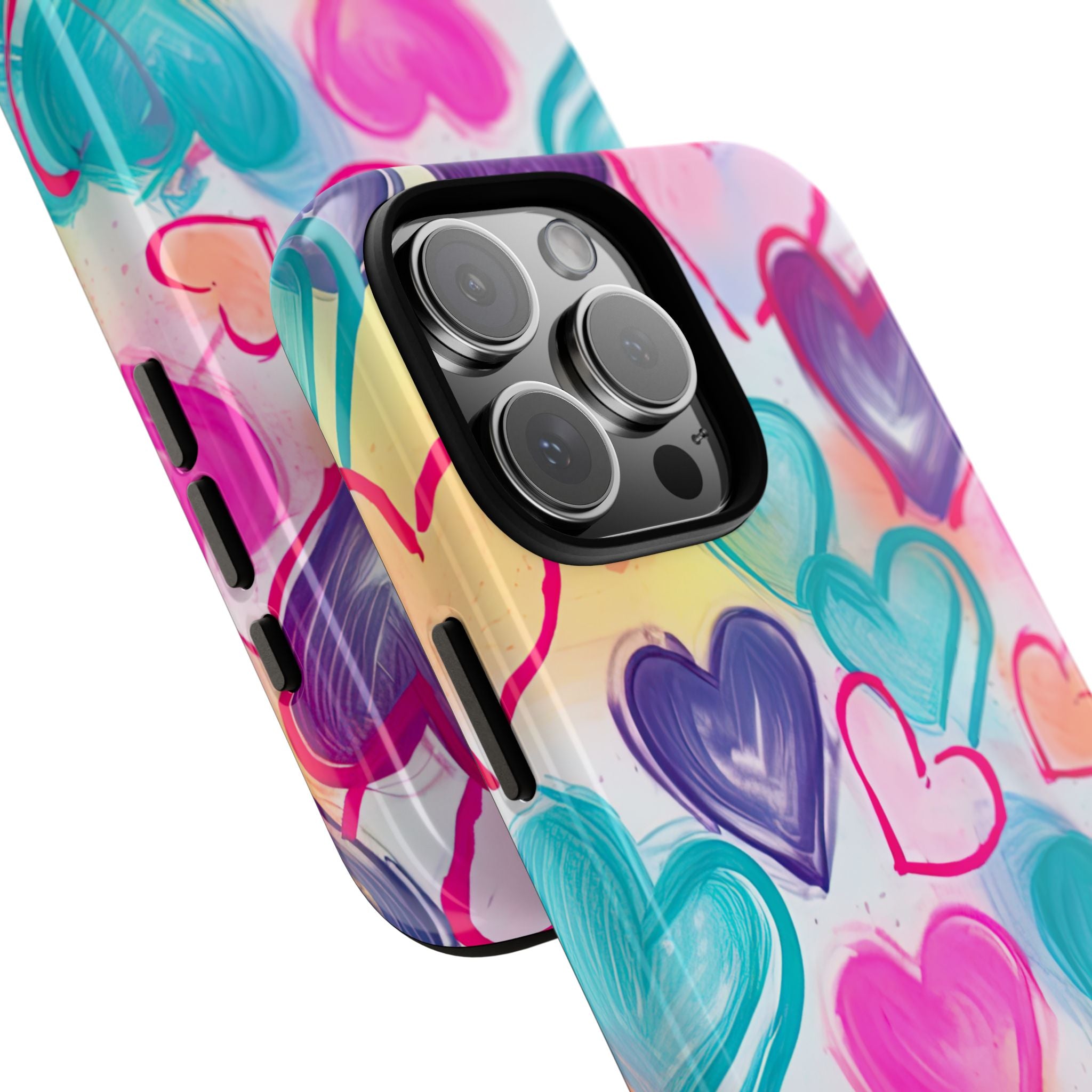Hearts Dance Playfully - iPhone Case
