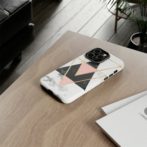 Marble Triangles - Protective Phone Case