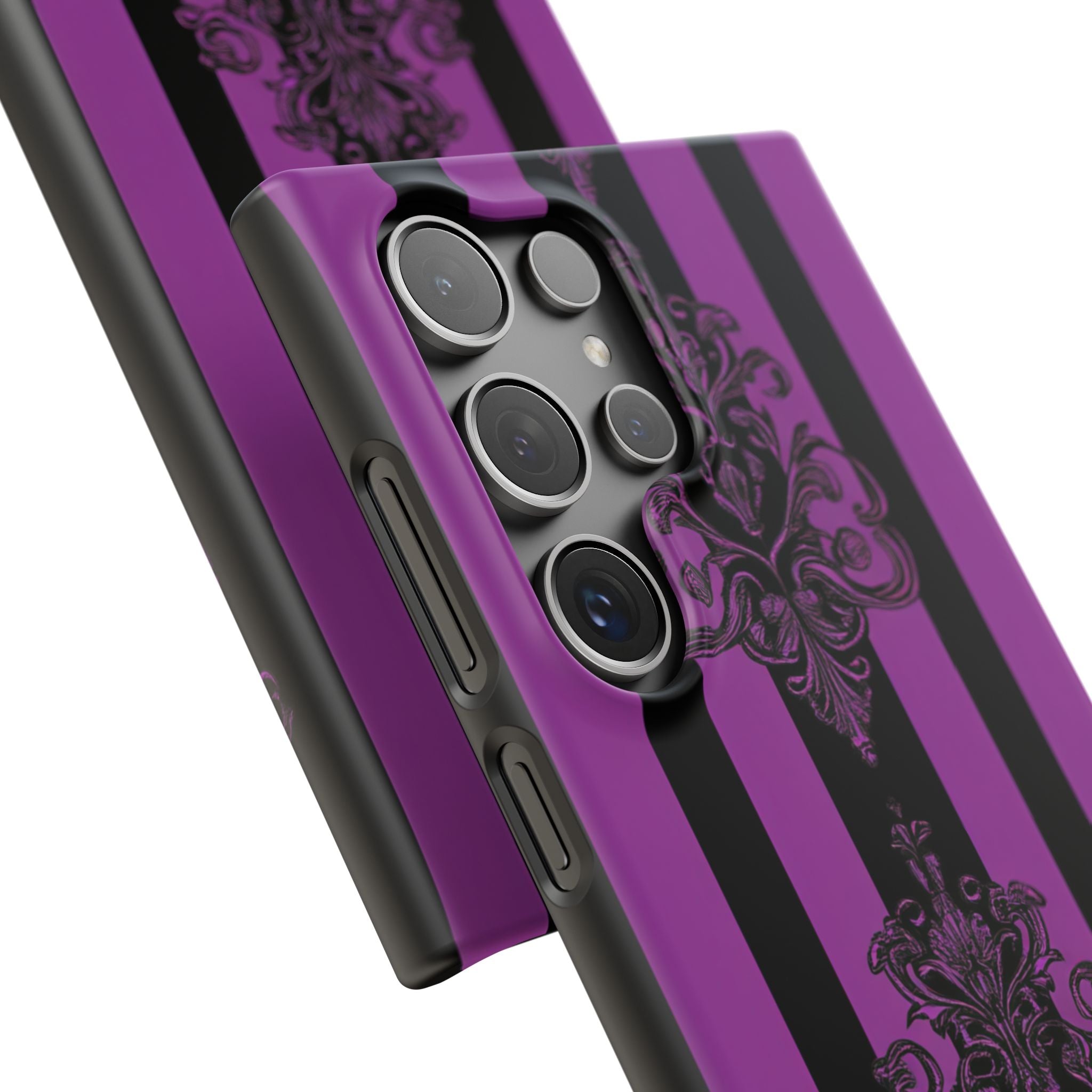 Gothic Elegance with Vertical Stripes and Ornamental Motifs Samsung S24 - Slim Phone Case