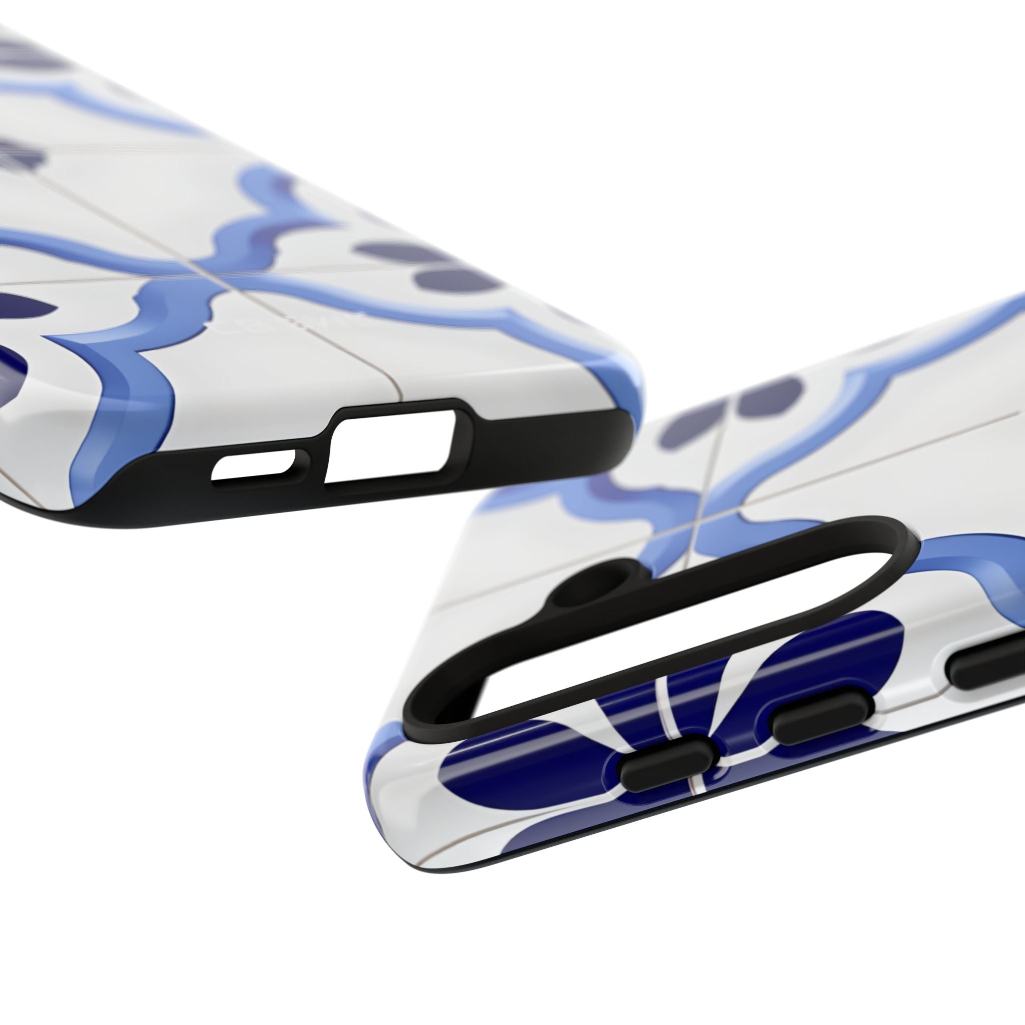 Elegant Blue Floral Geometric Tile Samsung S24 - Tough