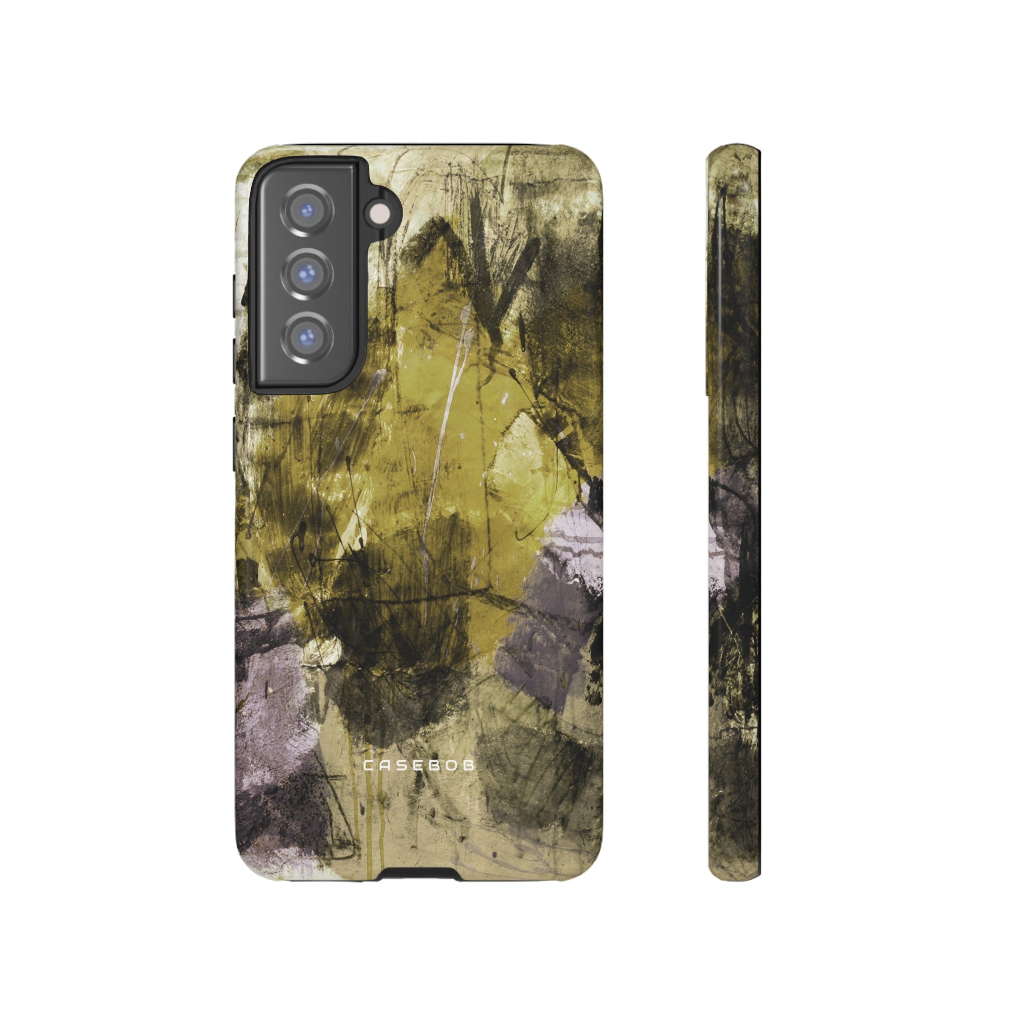 Yellow Grunge Art Phone Case - Protective Phone Case