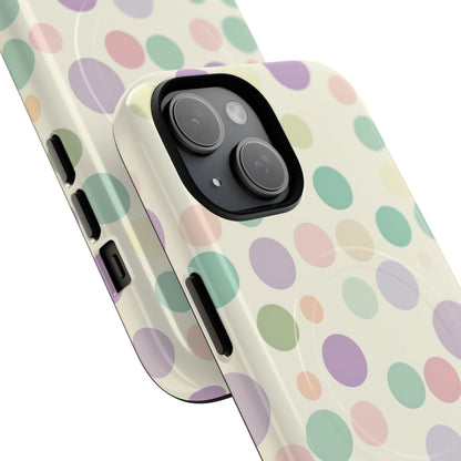 Playful Pastel Polka Dots - Tough + MagSafe® iPhone 15 Phone Case