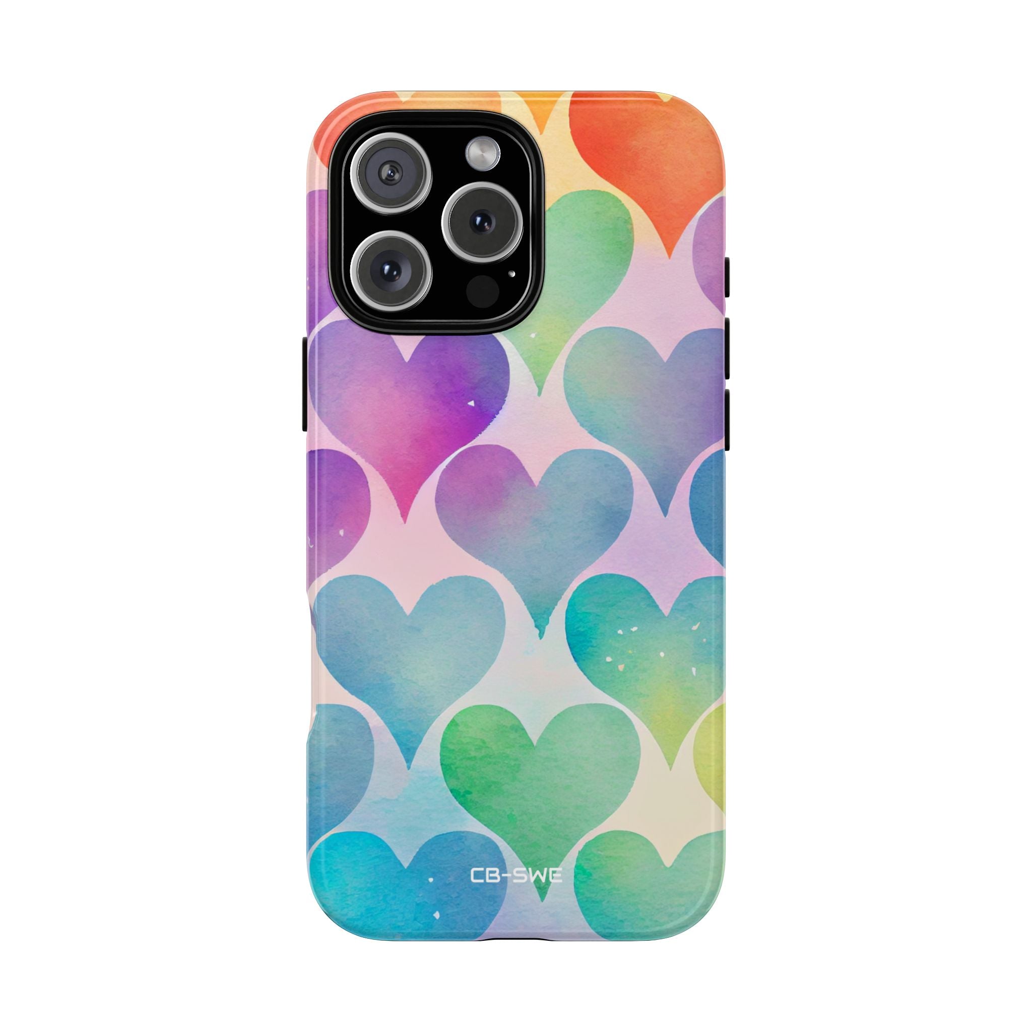 Watercolor Heart Symphony - iPhone Case