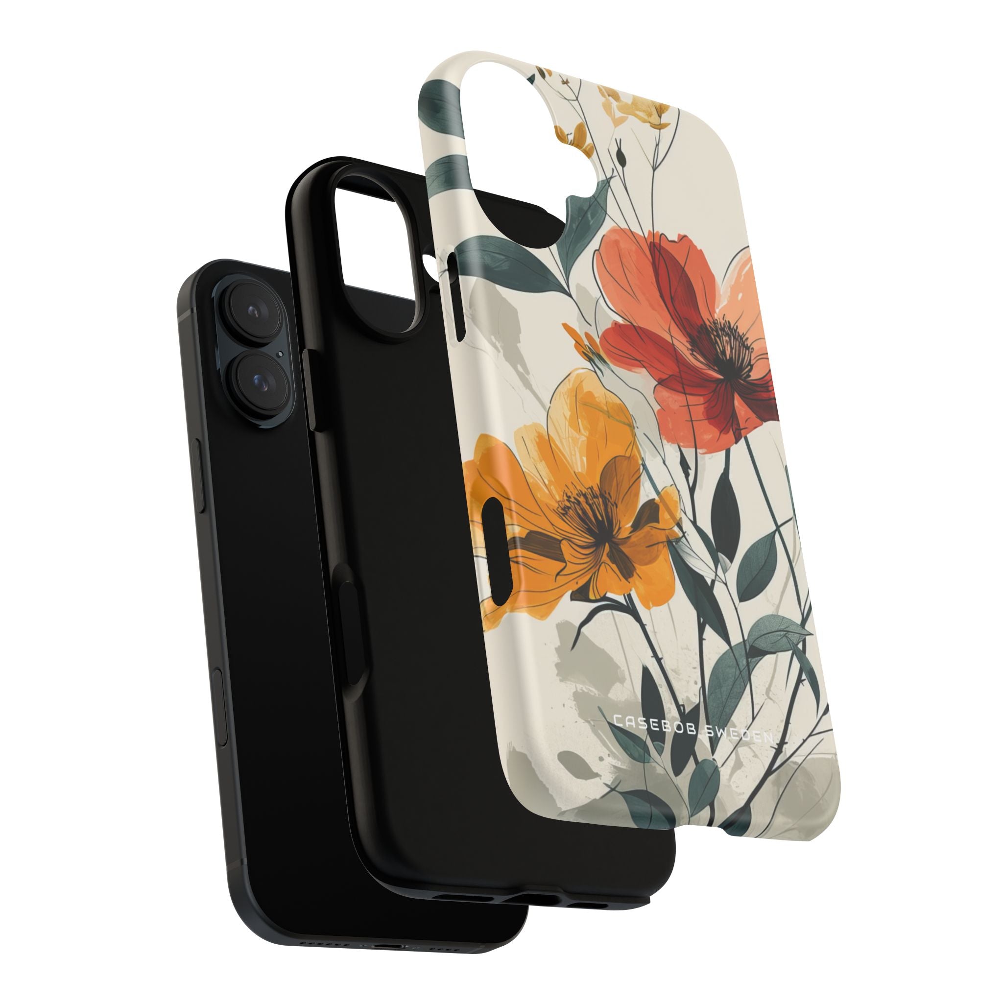 Elegant Floral Harmony iPhone 16 - Tough Phone Case