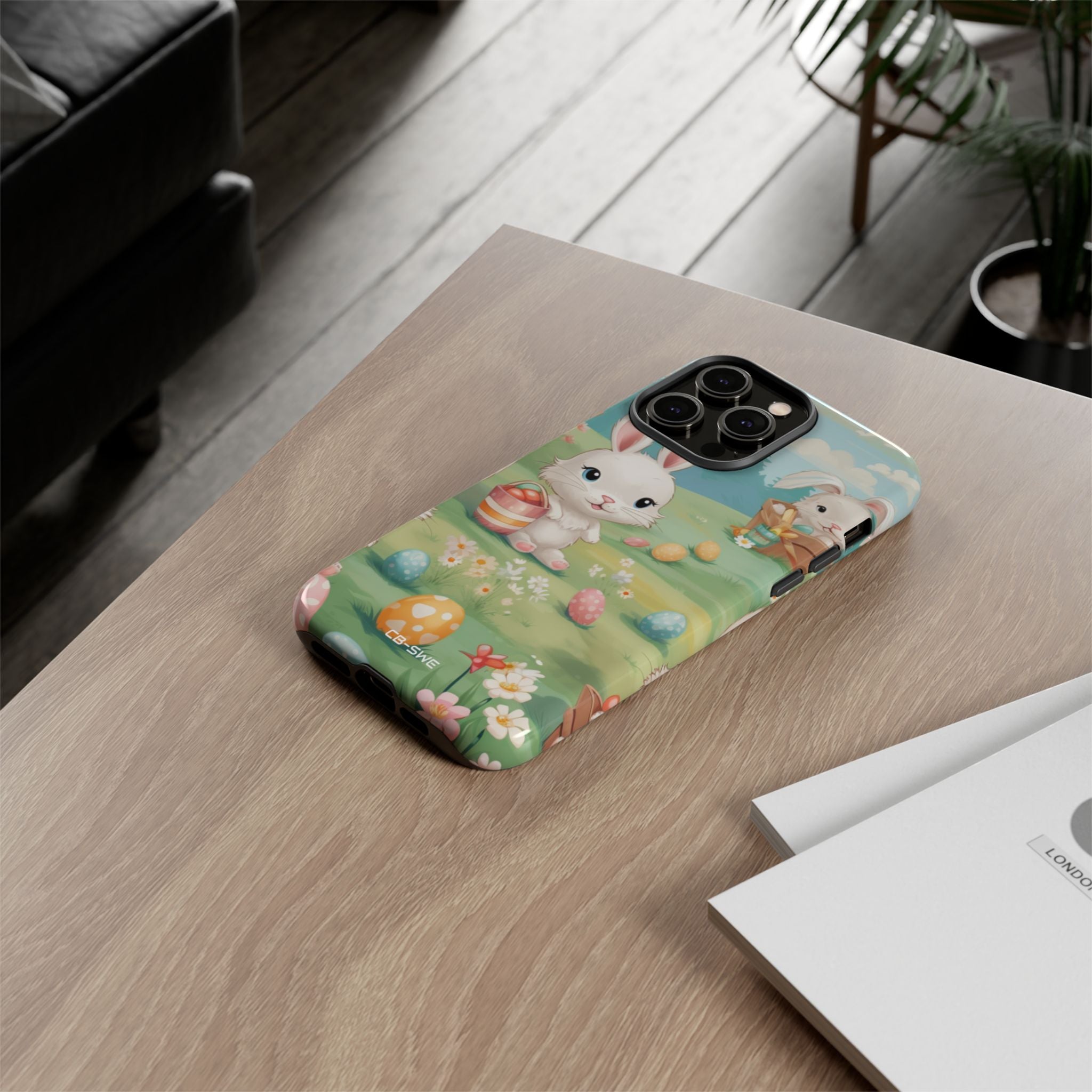 Bunnies Hunt Eggs - iPhone Case