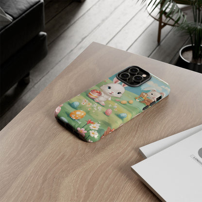 Bunnies Hunt Eggs - iPhone Case