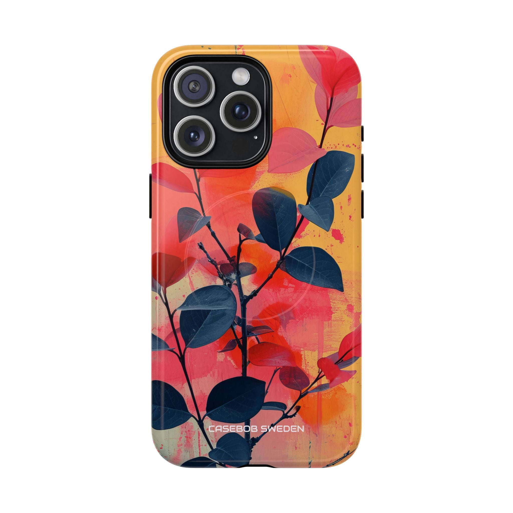 Yellow Botanical Splash - Tough + MagSafe® iPhone 15 Phone Case