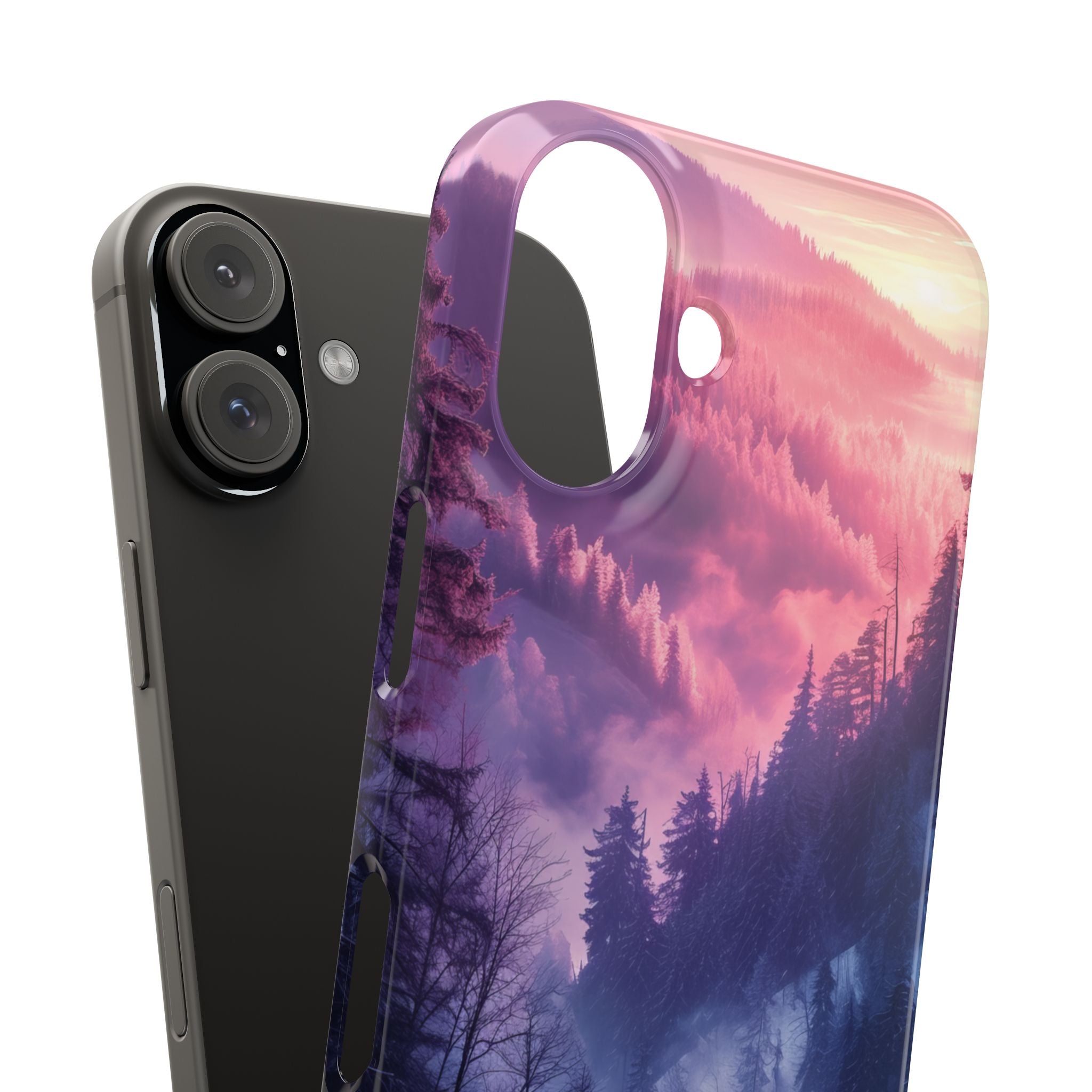 Misty Forest Serenity - Slim iPhone 16 Phone Case