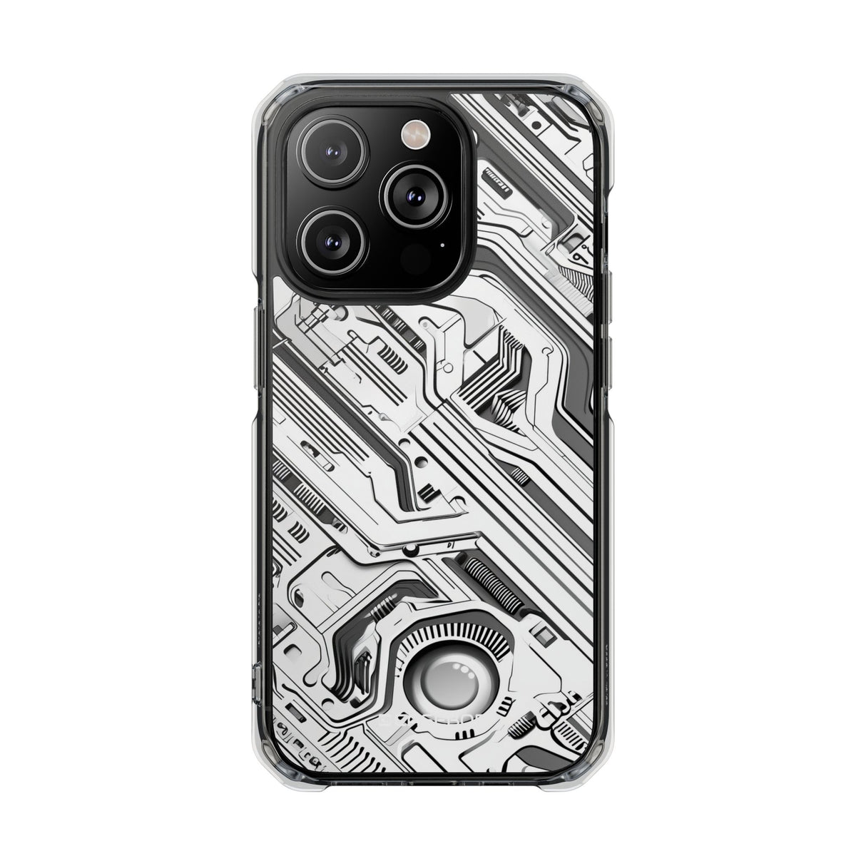 Techno Circuitry - Phone Case for iPhone (Clear Impact - Magnetic)