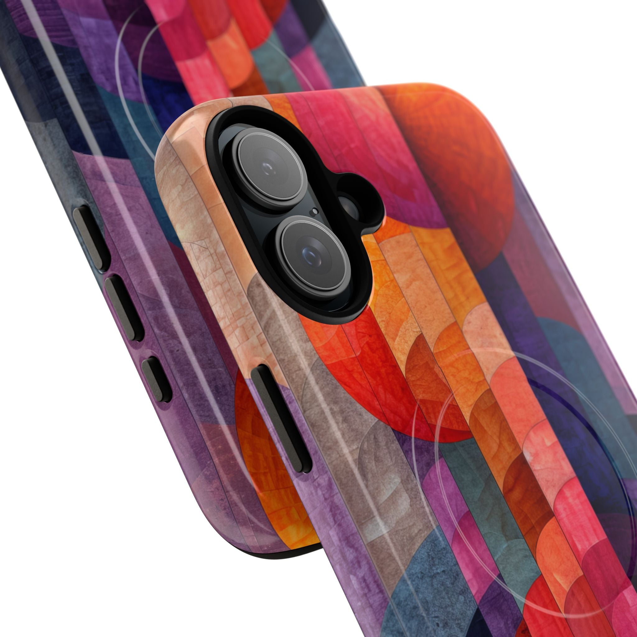 Purple Orange Abstract - Tough + MagSafe® iPhone 16 Phone Case