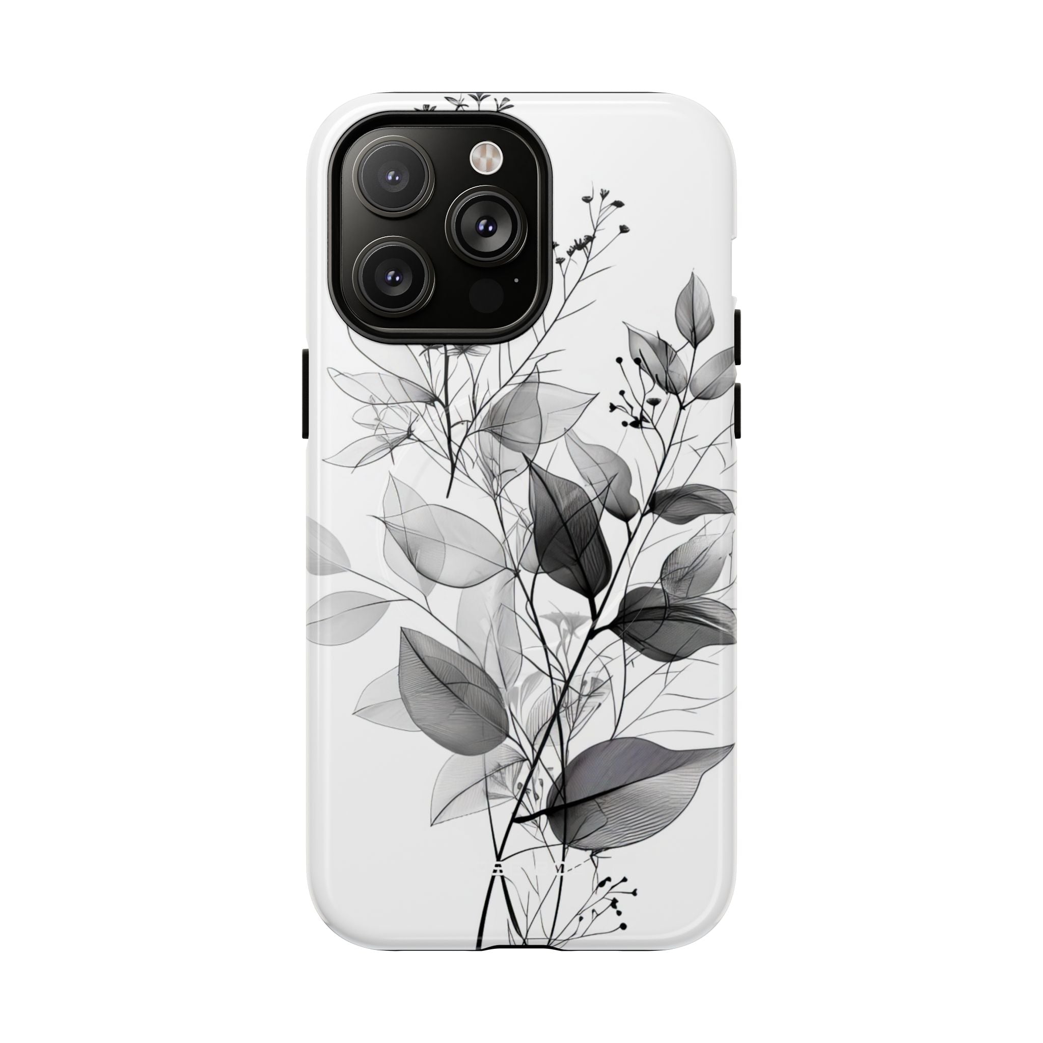 Veined Leaves Gray iPhone 14 Pro Max Case - Tough+