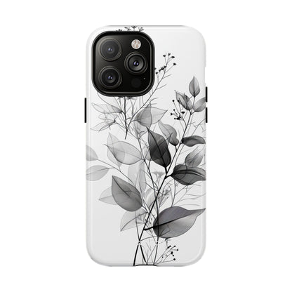 Veined Leaves Gray iPhone 14 Pro Max Case - Tough+