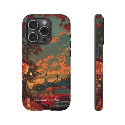 Mid-Century Nostalgia Streetscape iPhone 15 - Tough Phone Case