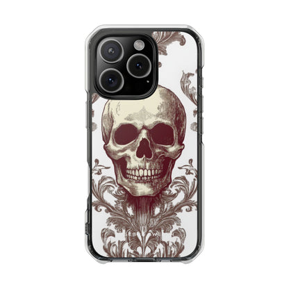 Gothic Skulls and Ornate Foliage iPhone 16 - Clear Impact Phone Case