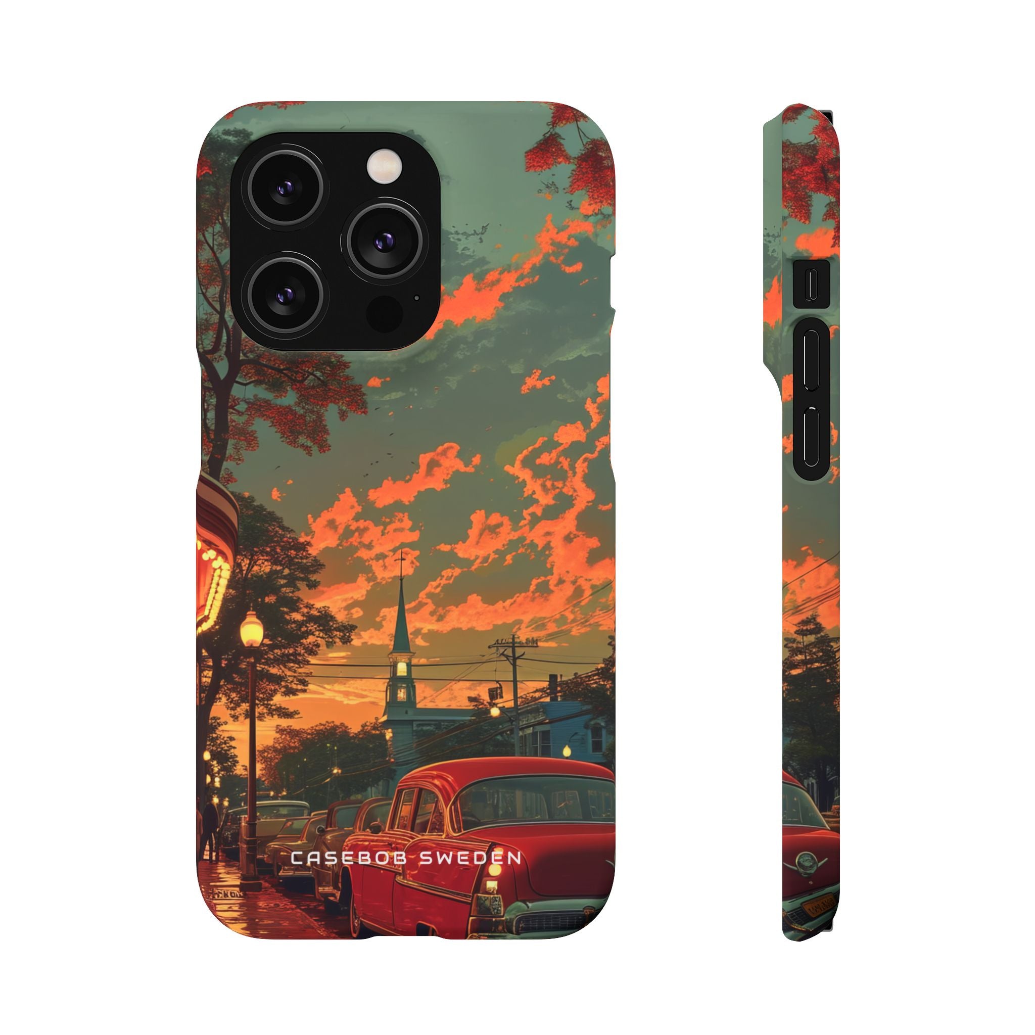 Mid-Century Nostalgia Streetscape iPhone 14 - Slim Phone Case