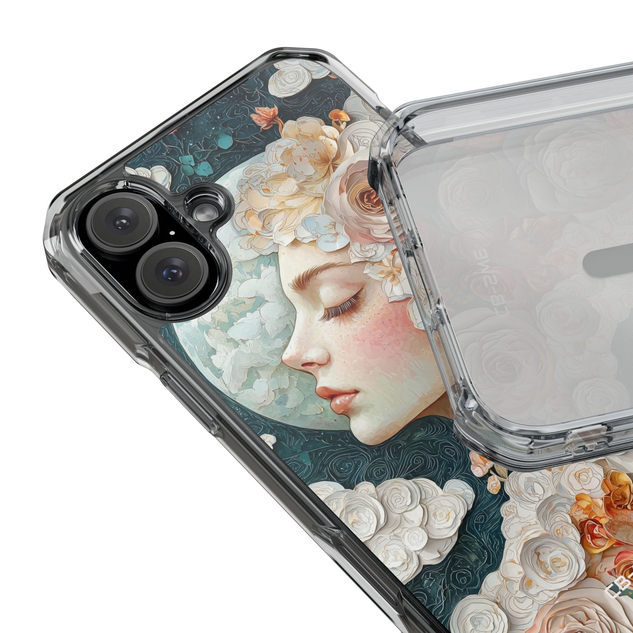 Moon Embraces Flowers iPhone Case - Impact