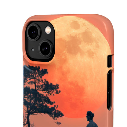 Zen Tranquility Under a Red Moon iPhone 14 - Slim Phone Case