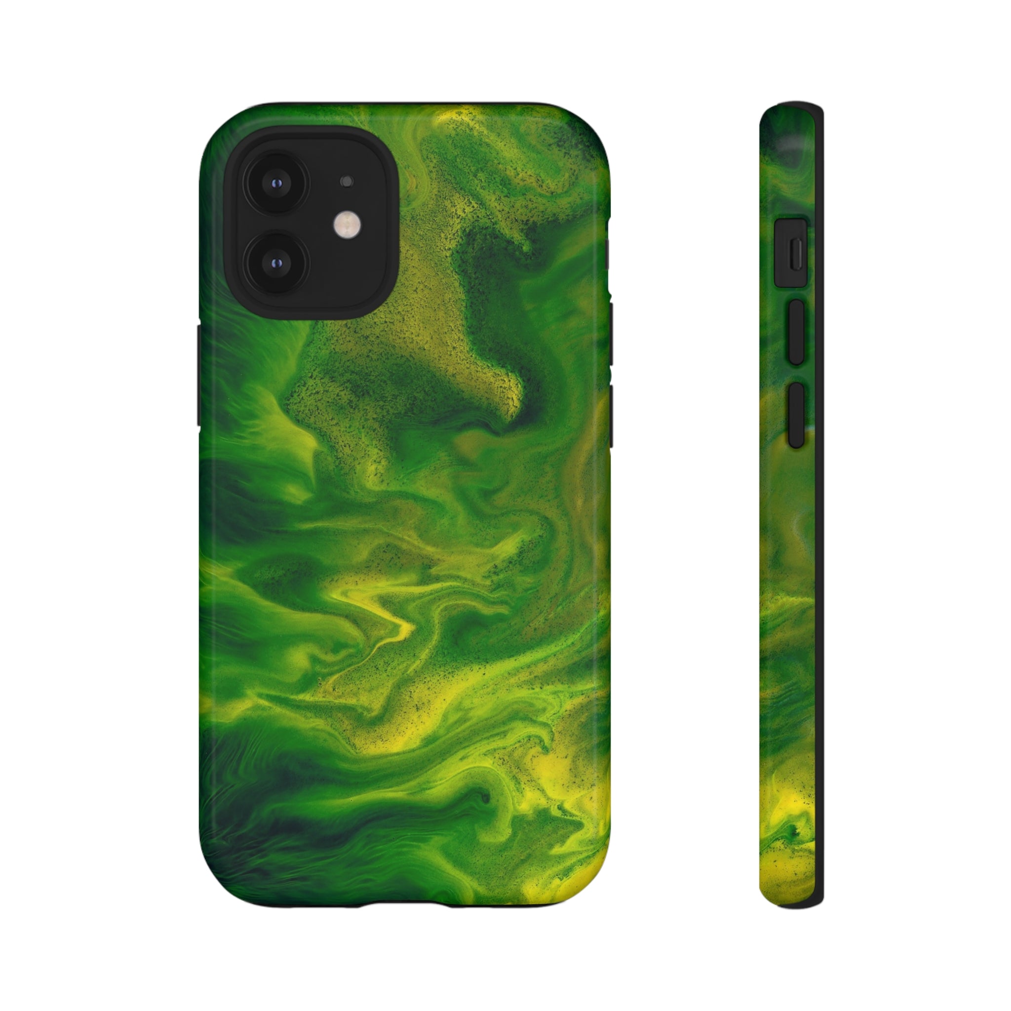 Green Smoke Ink Art iPhone Case (Protective) iPhone 12 Mini Glossy Phone Case