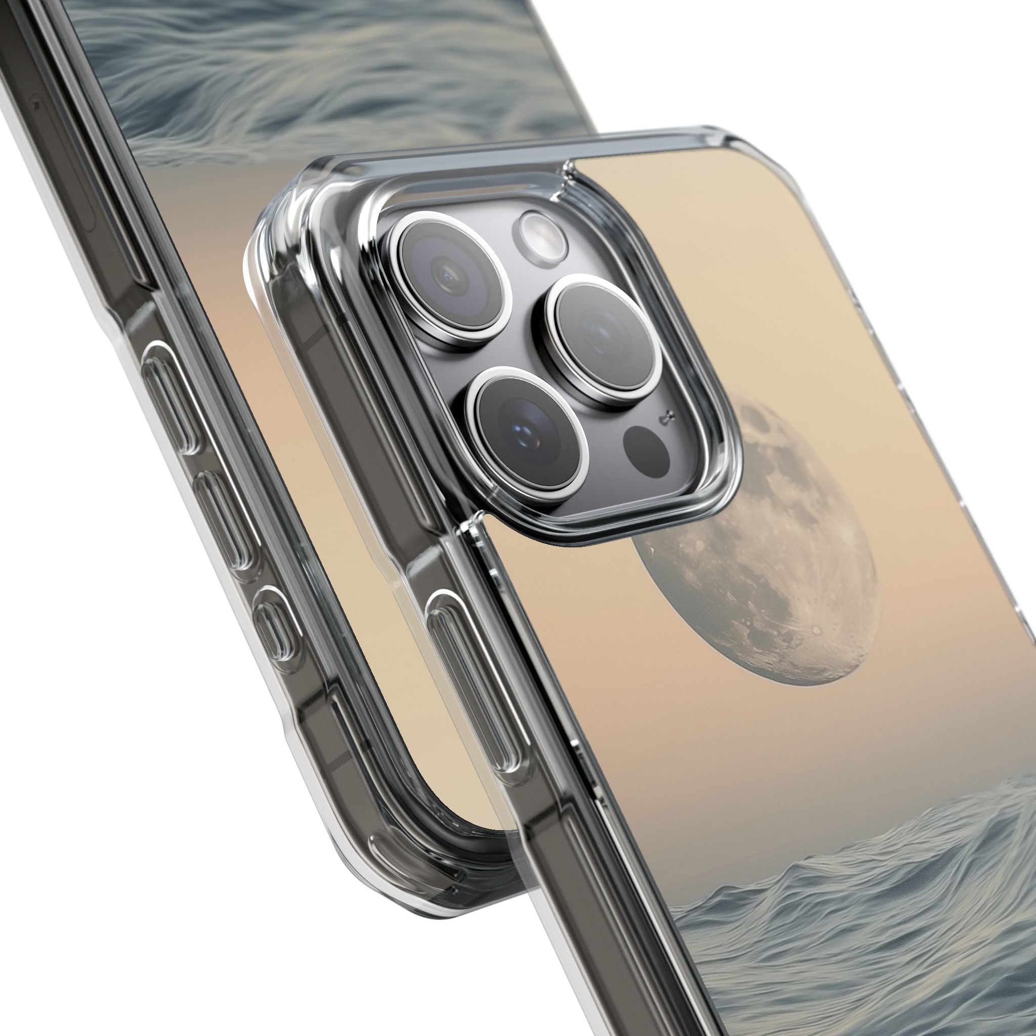 Moon Illuminates Waves iPhone Case - Impact