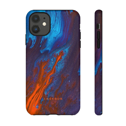 Orange Flame Ink Art - Protective Phone Case