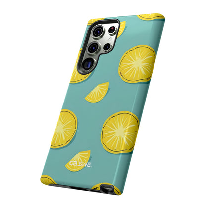 Bright Yellow Pineapple Slice on Teal Samsung S23 - Tough