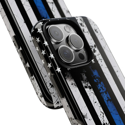 Blue Line Flag iPhone 16 Pro Case - Tough