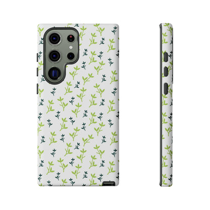 White Flower Pattern - Protective Phone Case