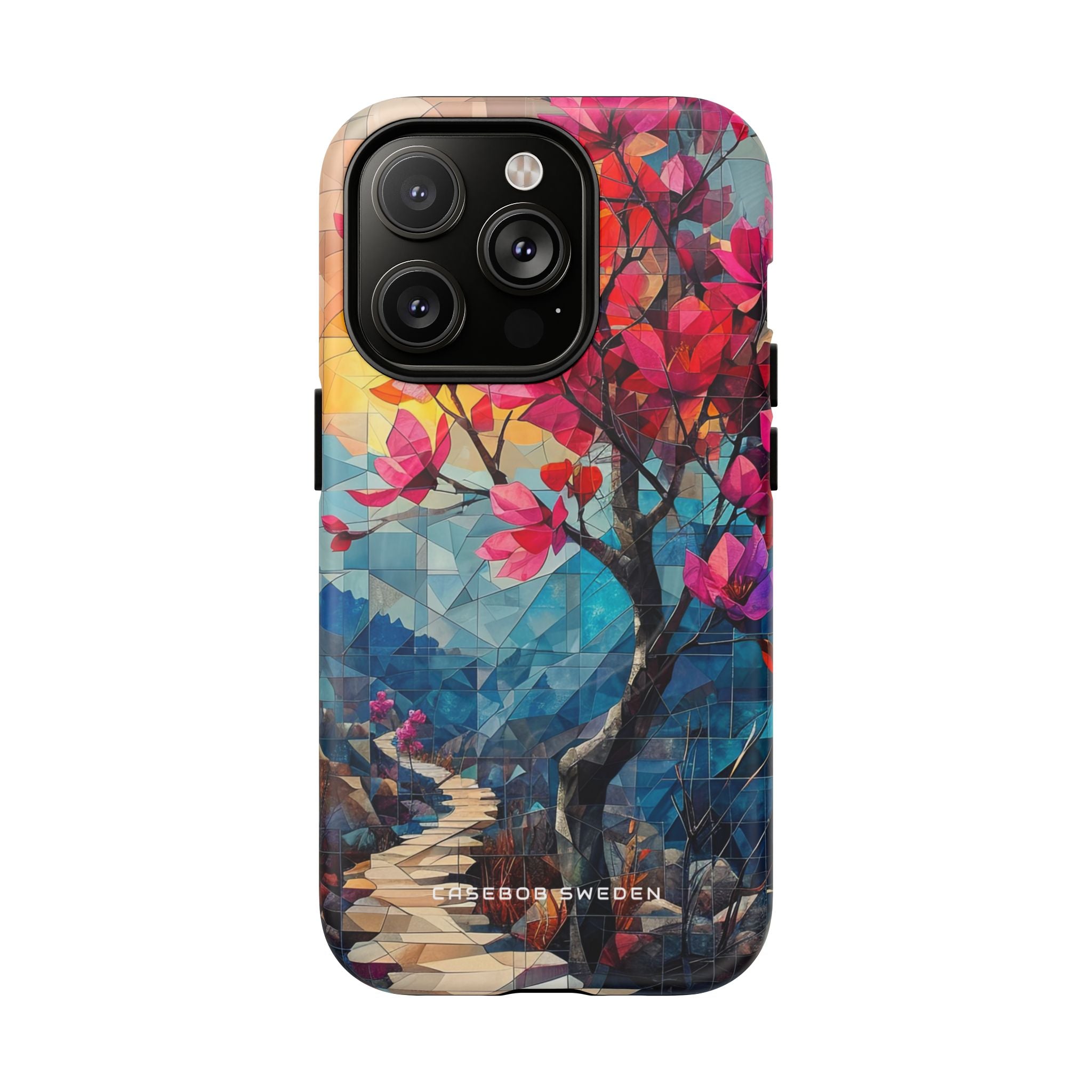 Vibrant Geometric Tree Landscape iPhone 14 | Tough+ Phone Case