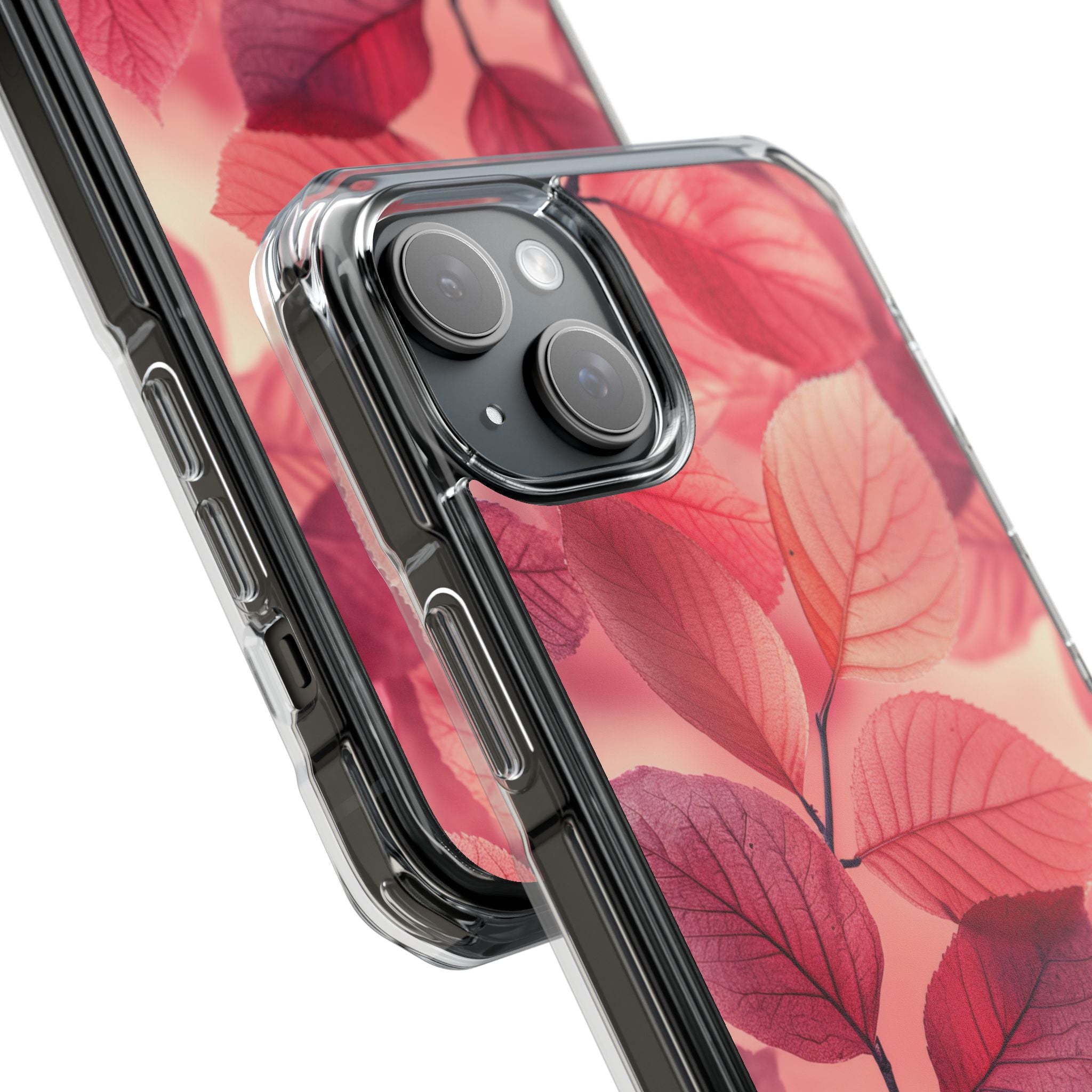 Pink Purple Nature Pattern - Clear Impact iPhone 15 Phone Case