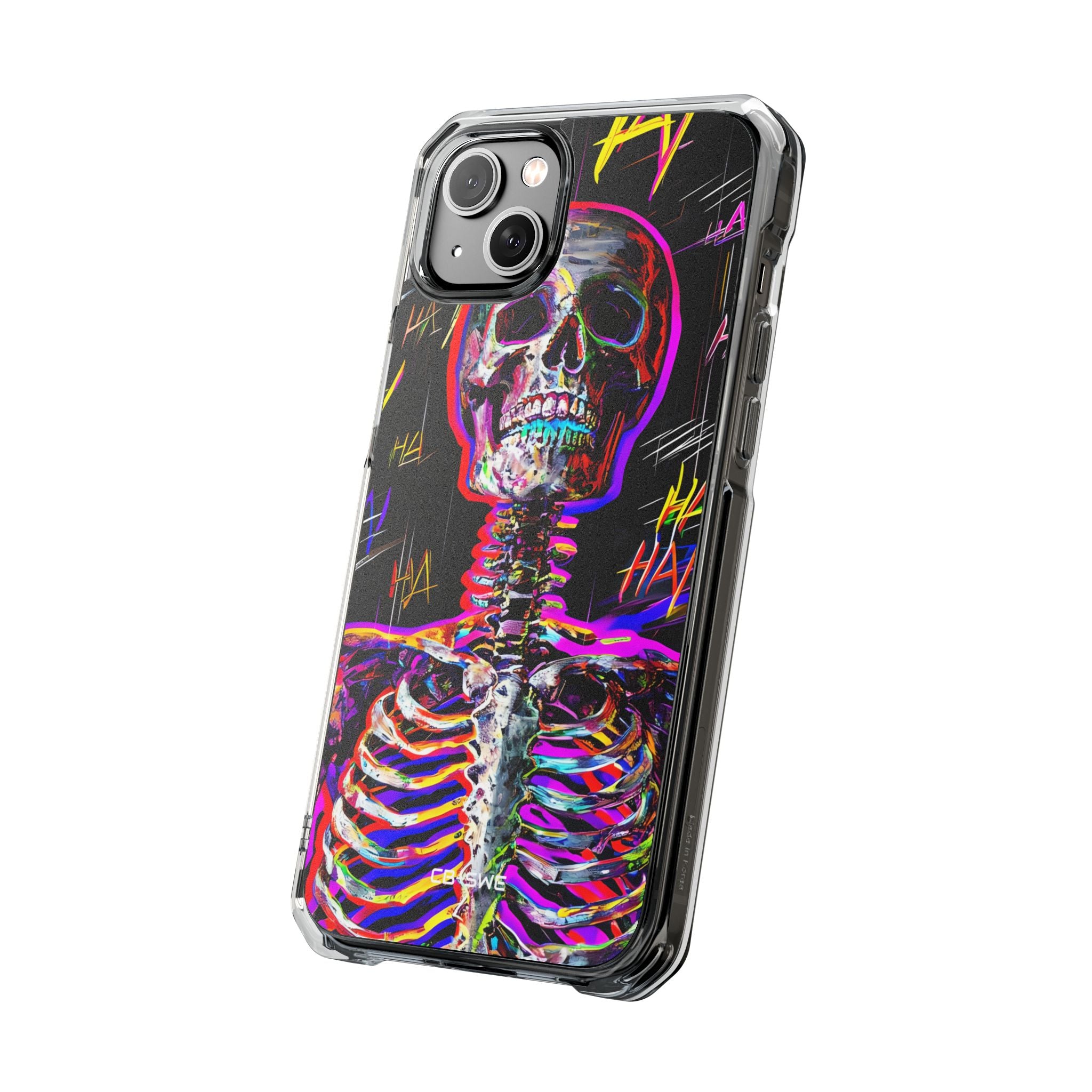Neon Skeleton Chaos iPhone Case - Impact