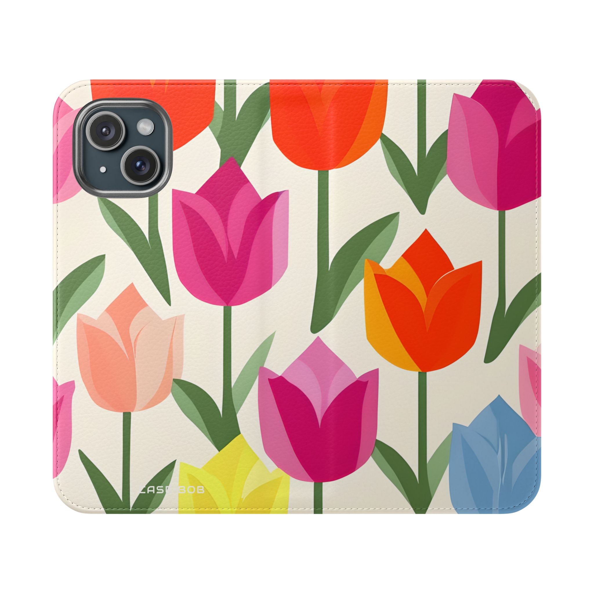 Tulip Harmony Green - iPhone 15 Case - Wallet