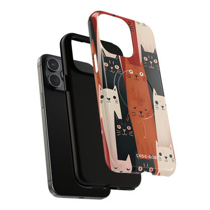 Elongated Cats Black iPhone 15 Pro Max Case - Tough+